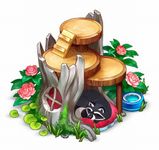 彫刻が施された切り株
